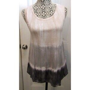 Pure Amici Top Cotton Gray Tye Dye Sleeveless Luxury Brand NWT Womens Size XL